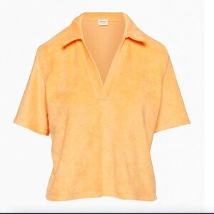 Aritzia Wilfred Free Terry polo t-shirt Size Small EUC